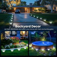 SOLPEX 10 Pack Solar Ground Lights Outdoor Waterproof, Solar Powered Pathway Lights, Landscape Lighting for Garden Walkway Driveway Backyard Decor (Cool White) - Image 2