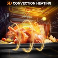 Wall-Oven-24-inch-Wall-Oven, Electric Wall Oven 24 inch, 2.5 Cu.Ft. Single Wall Oven with Frying Basket, 10 Cooking Functions & 8 Shortcut Menu 2800W Built-in Convection Oven - Image 3
