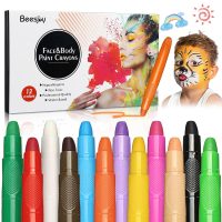 Beesjuy Face Painting Kits for Kids,12 Color Water Based Face Paint Kit, Washable Kids Body Paint for Makeup, for Birthday, Halloween, Thanksgiving Day, Cosplay Makeup, Gifts for Kids/Children - Image 8