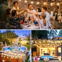 Brightever 120FT LED Outdoor String Lights with Remote, Patio Lights Outdoor Waterproof with 36+2 Shatterproof ST38 LED Bulbs, Dimmable Outside Hanging Light for Porch, Garden, Backyard, Cafe, 2700K - Image 7