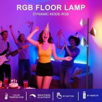 RGB Tree Floor Lamp for Living Room, Stepless Dimmable Tall Standing Lamp with Remote, Touch Control and 3 Rotatable Light, Bright LED Lights for Bedroom with 4 Color-Changing, Oil Rubbed Bronze - Image 2