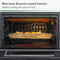 VAL CUCINA Infrared Heating Air Fryer Toaster Oven Combo, with Non-toxic Enamel-coated Interior, Extra Large Countertop Convection Oven 10-in-1 Combo, 6-Slice Toast, Enamel Baking Pan Easy Clean - Image 4