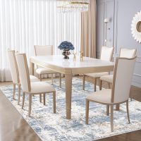 5x7 Area Rugs for Living Room, Washable Modern Abstract Large Area Rug Neutral Soft Non Slip Kids Rug Stain Resistant Indoor Carpet for Bedroom Nursery Dining Room Home Office(Blue, 5'x7') - Image 4