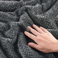 Fluffy Comforter King Set - Furry Grey Leaves Pattern Faux Fur Bed Set, Winter Ultra Soft Fuzzy Comfort Set, Velvet Bedding Set for Bed with 2 Pillow Cases - Image 4
