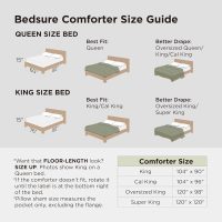 Bedsure Oversized Queen Comforter Set - Beige Soft Bedding for All Seasons, Cationic Dyed Bed Set, 3 Pieces, 1 Oversized Queen Size Comforter (98"x98") and 2 Pillow Shams (20"x26"+2") - Image 9