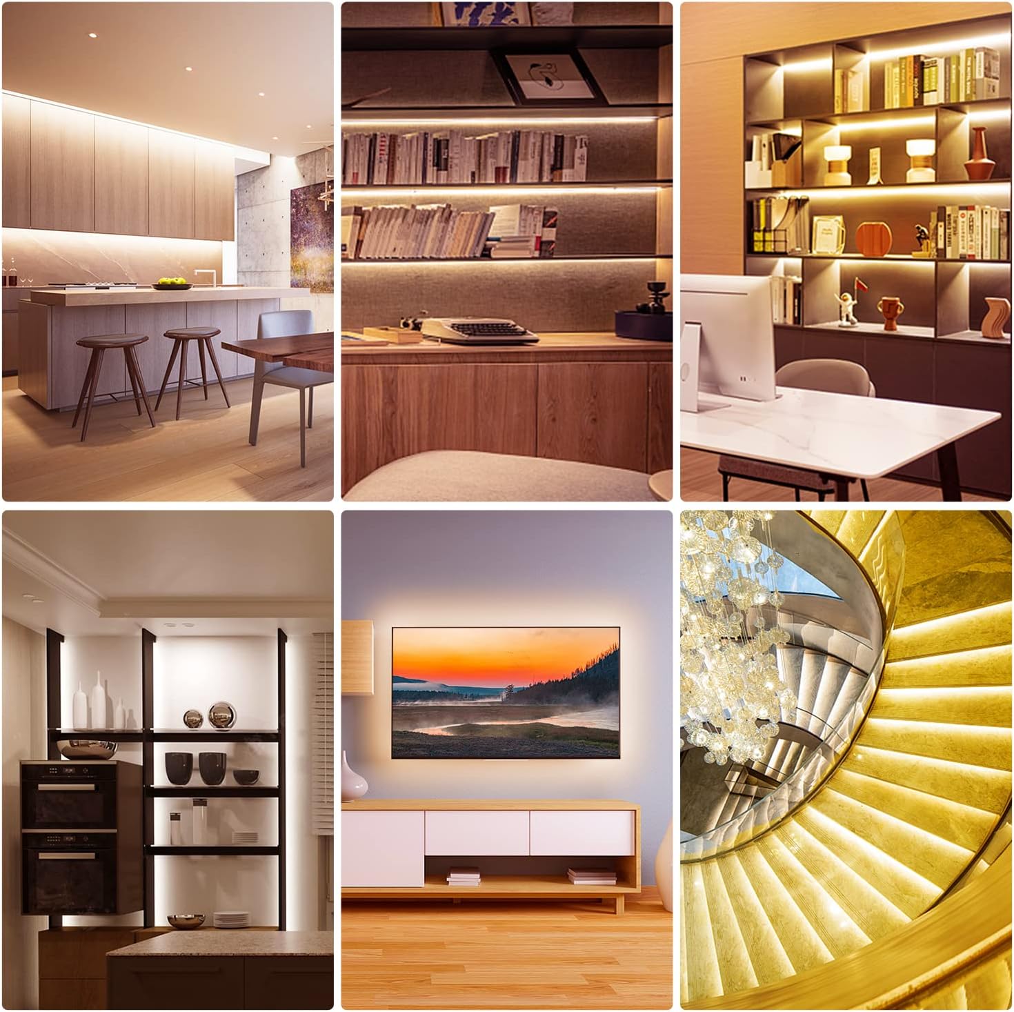 DAYBETTER Under Cabinet Lights, 6 PCS Under Cabinet Lighting with Remote, Dimmable LED Strip Lights for Bedroom, LED Lights for Kitchen Cabinet, Counter Shelf 2700K-6500K Warm to Daylight White, 9.8ft - Image 6