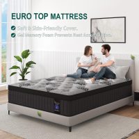 Full Mattress, 12 Inch Hybrid Mattresses Bed in a Box with Gel Memory Foam & Pocket Spring, Euro Top, Medium Firm for Back Support & Pressure Relief, Motion Isolation, Grey - Image 5