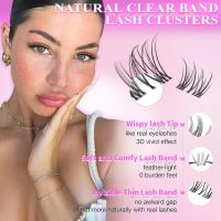 Wispy Lash Clusters Kit Venus Invisible Band Eyelash Clusters 8-16mm Lash Extension Kit Natural Lashes Clusters Eyelash Extension Kit with Thin Band Lash Cluster Clear Lash Glue and Tweezers by Wtvane - Image 3