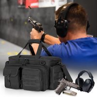 DSLEAF Tactical Pistol Range Bag with 4 Pistol Cases, Padded Gun Duffle Range Bag with 16X Magazine Slots and Extra Pockets for Ammo and Essentials (Patent Design) - Image 8