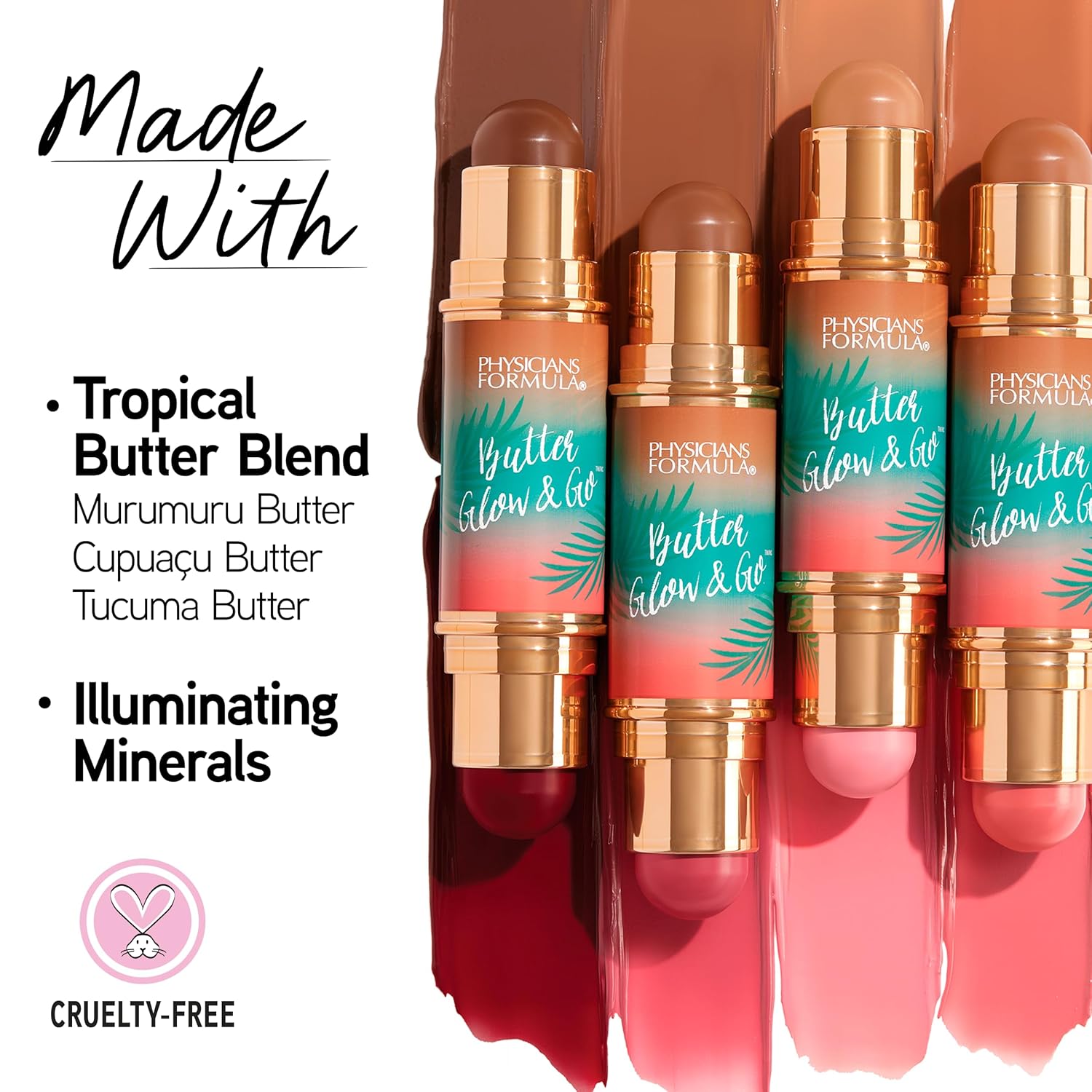 Physicians Formula Butter Glow & Go Multiuse Stick, Ultra-Creamy Radiant Finish Formula with Murumuru Butter, Vegan & Cruelty-Free- Sunkissed Rose - Image 5
