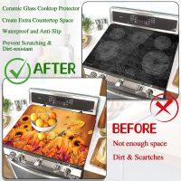 Fall Stove Top Cover for Electric Stove 28 "x 20 ", Pumpkin Leaves Heat Resistant Glass Top Stove Cover Protector, Glass Cooktop Covers, Kitchen Flat Electric Stove Top Covers - Image 4