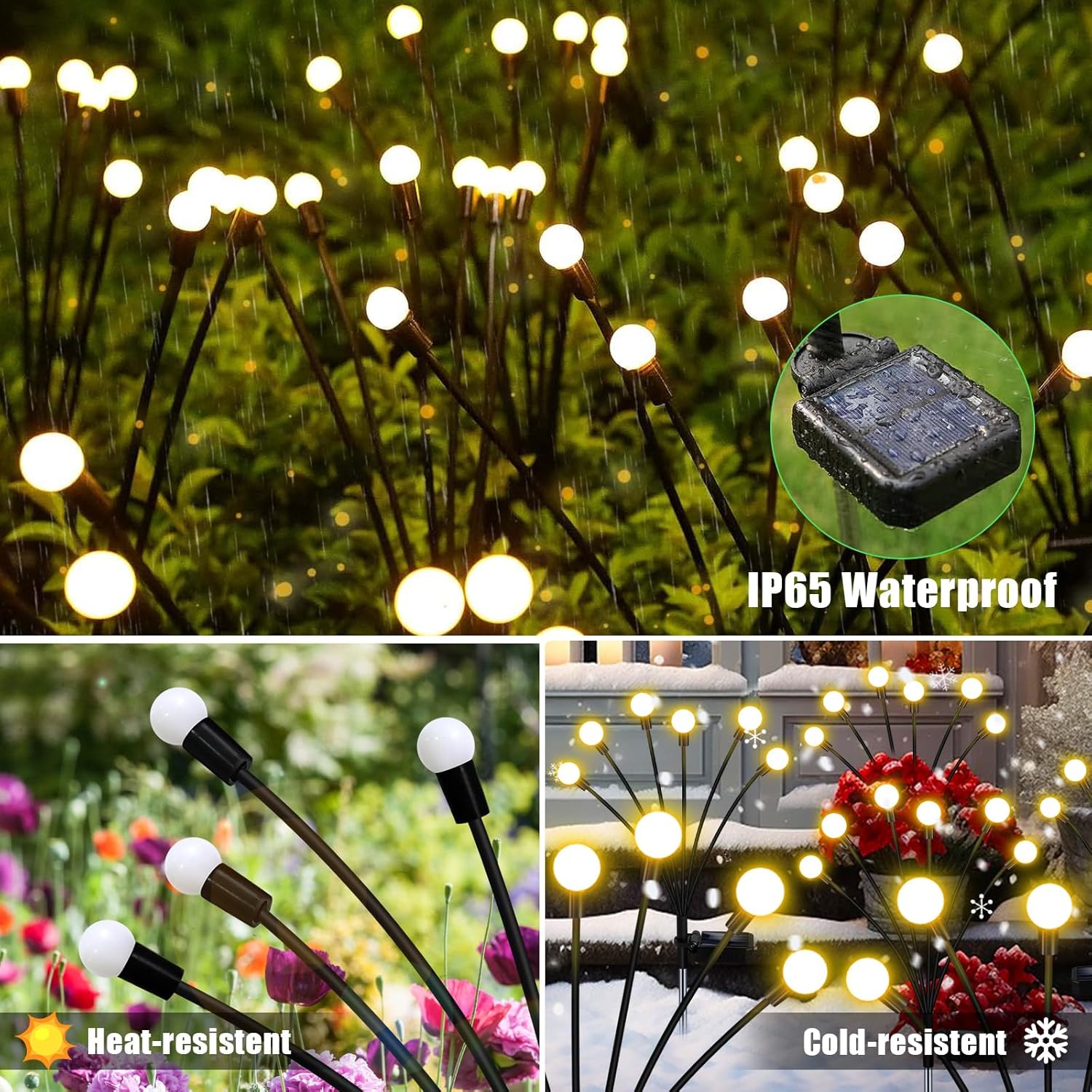 Solar Garden Lights Outdoor, 4 Pack 32LED Swaying Light Waterproof Solar Lights Outdoor for Yard Pathway Patio, Swaying Lawn Decor as Gardening Gifts for Women Holiday - Image 7