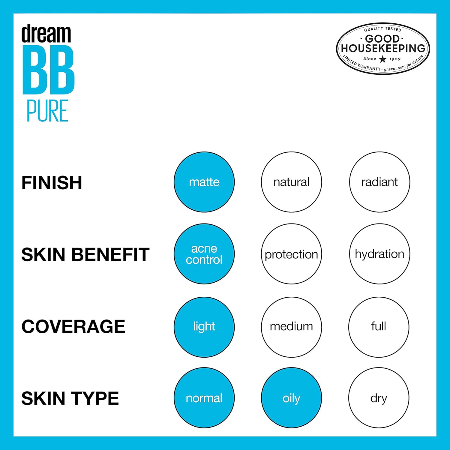 Maybelline Dream Pure Skin Clearing BB Cream, 8-in-1 Skin Perfecting Beauty Balm With 2% Salicylic Acid, Sheer Tint Coverage, Oil-Free, Light/Medium, 1 Count - Image 7