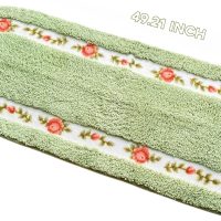 Stay Young Cute and Nice Rose Flower Area Rugs for Bedroom Living Room Bathroom Rugs Bath Mat Super Soft Non Slip Absorbent Green 17.71 x 49.21 Inch - Image 2