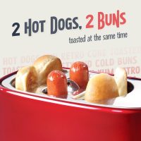 Nostalgia 2 Slot Hot Dog and Bun Toaster with Mini Tongs, Retro Toaster, Cooker that Works Chicken, Turkey, Veggie Links, Sausages Brats, Metallic Red - Image 3