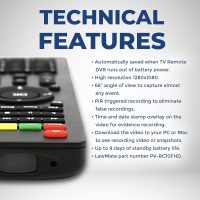 Covert Video Lawmate TV Remote Control Hidden Camera - Spy Gadgets with DVR & PIR Motion Activated Recording - Gives 9 Days of Standby Power, Records HD Quality Videos - Image 3