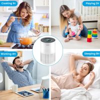 Air Purifiers for Bedroom Home, Air Purifier with PM 2.5 Air Quality Monitor Cover Up to 1235 Ft², Air Filter Cleaner with 5 mode Light, Sleep Mode, Timer, Fragrance Sponge for Smoke, Odor, Dander - Image 6