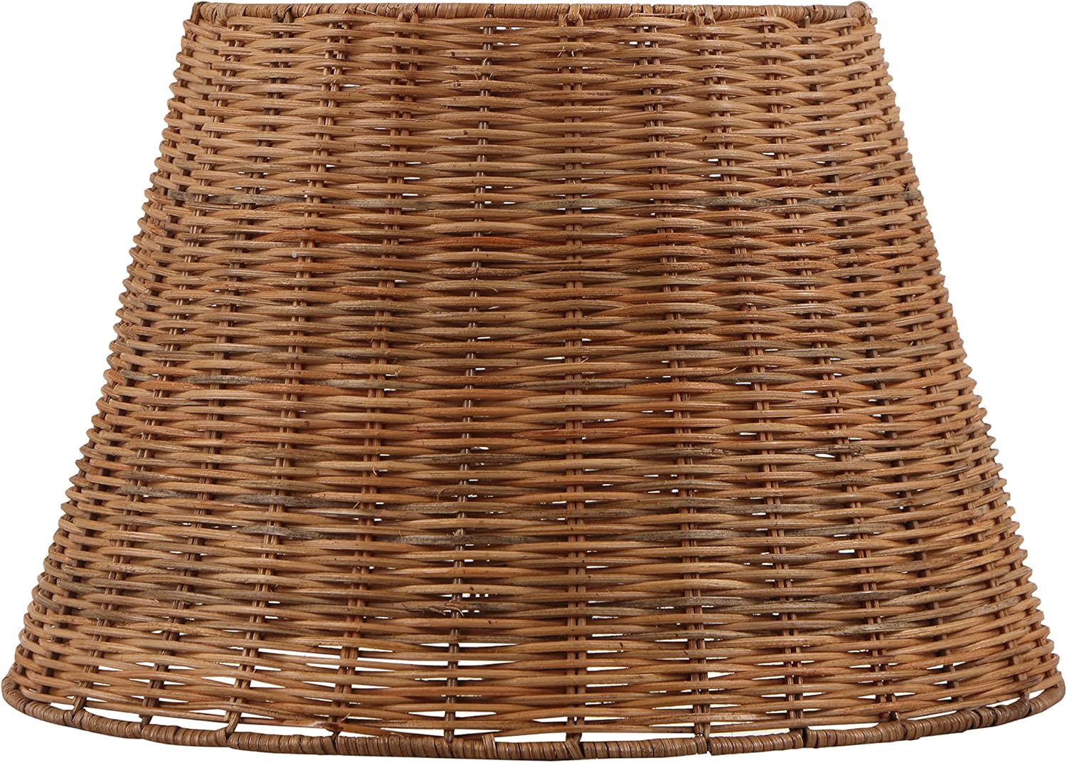 Aspen Creative 32989, Empire Natural Rattan Spider Shade, 9" Top x 14" Bottom x 9-1/2" Slant - Image 3