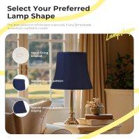 Fabric lamp shades,Lamp shades set of 2, boho lamp shade,linen lamp shade,10" Top x 14" Bottom x 10.5" High(Spider),blue lampshades for floor lamps,living room lamp shades set of 2 - Image 6