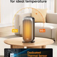 Dreo Quiet Space Heater, 1500W Portable Heaters for Indoor Use with Remote, 70° Oscillation, Fast and Safety Electric PTC Ceramic for Desk Office Bedroom, 12H Timer - Image 7