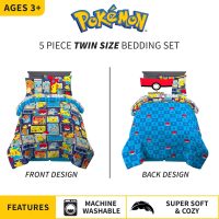 Franco Kids Bedding Super Soft Comforter and Sheet Set with Sham, 5 Piece Twin Size, Pokemon - Image 3