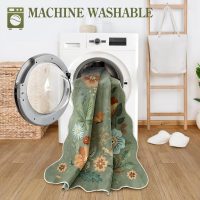 Lahome Floral Washable Rugs, 4X6 Rug for Bedroom Ultra-Thin Soft Dining Room Rug, Non-Slip Living Room Rugs Stain Resistant Boho Rug Lightweight Low-Pile Throw Rug for ‎Office (4x6ft,Green) - Image 4