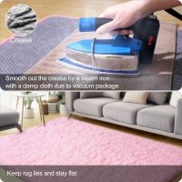 Pink Area Rugs for Bedroom, 4x6 Fluffy Soft Shag Rugs for Living Room, Small Fuzzy Plush Shaggy Carpets for Boys and Girls Dorm Room Home Decor (4ft x 6ft, Pink) - Image 5