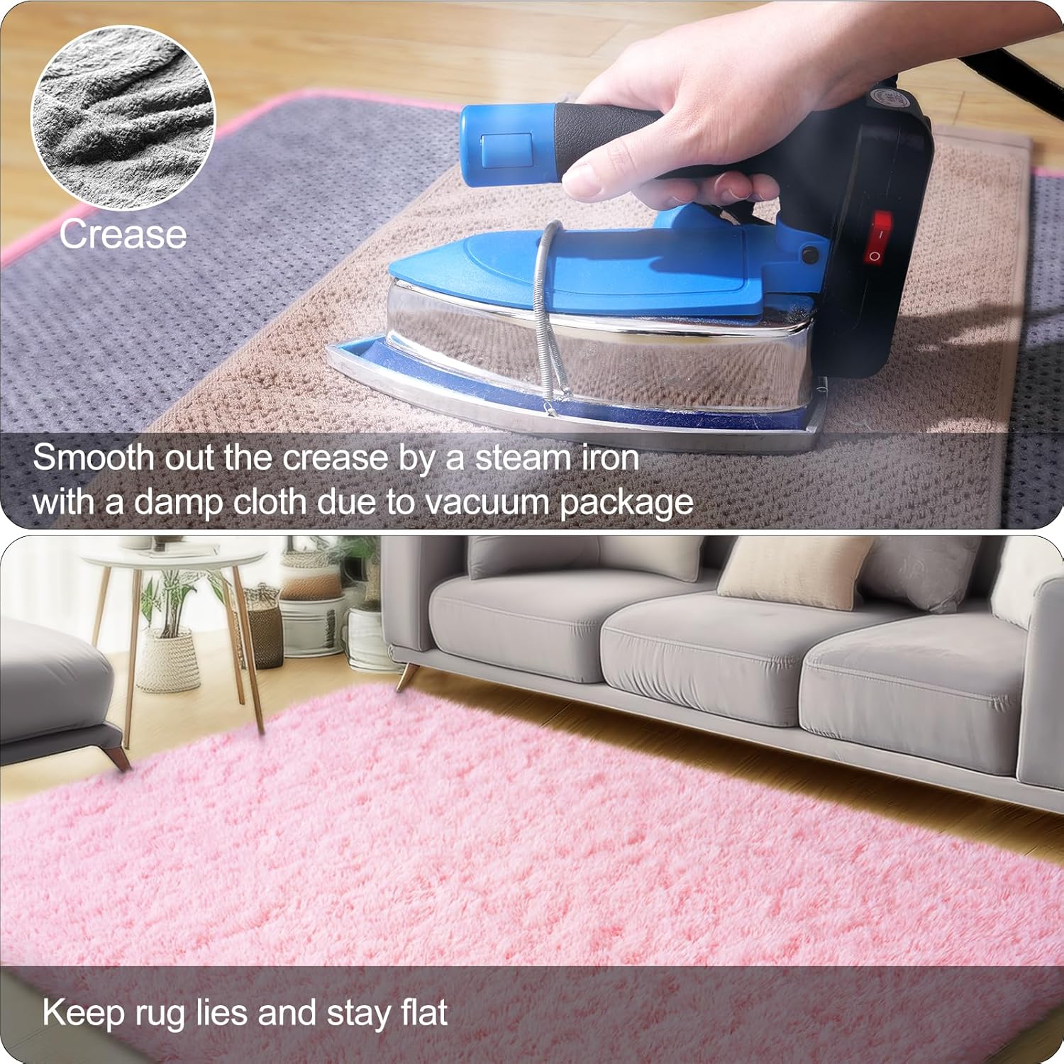 Pink Area Rugs for Bedroom, 4x6 Fluffy Soft Shag Rugs for Living Room, Small Fuzzy Plush Shaggy Carpets for Boys and Girls Dorm Room Home Decor (4ft x 6ft, Pink) - Image 5