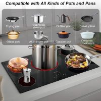 Electric Cooktop 36 Inch 5 Burners, Electric Stove Top, Built-in Ceramic Radiant Cooktop with Sensor Touch Control, Fast Heat, Multiple Safety Protection, 9000W with Hard Wire for 220V~240V - Image 4