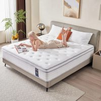 Queen Mattress, 14 Inch Hybrid Mattress in a Box, Memory Foam and Individual Pocket Springs, Fiberglass Free, Soft and Breathable, Medium Firm Feel - Image 3