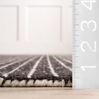 Rugs USA 6x9 Melrose Checked Wool Indoor Area Rug, Contemporary Farmhouse Charcoal/Ivory for Living Room, Bedroom, Office, Entryway, Hallway - Image 2
