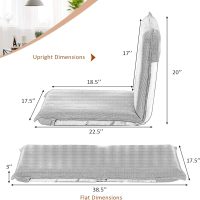 Giantex Adjustable Mesh Floor Sofa Chair, 6-Position Multi-Angle Padded Floor Chair, Cushioned Back Support Versatile, Video Game Chairs for Meditation Seminars Reading TV Watching or Gaming - Image 3