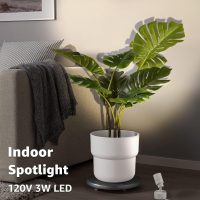 SUNVIE 2 Pack LED Up Lights for Indoor Use Uplight, Warm White Floor Spotlight Lamp, 120V Spot Lights for Uplighting Accent Lighting, 5.9 FT Cord with Foot Switch - Image 2