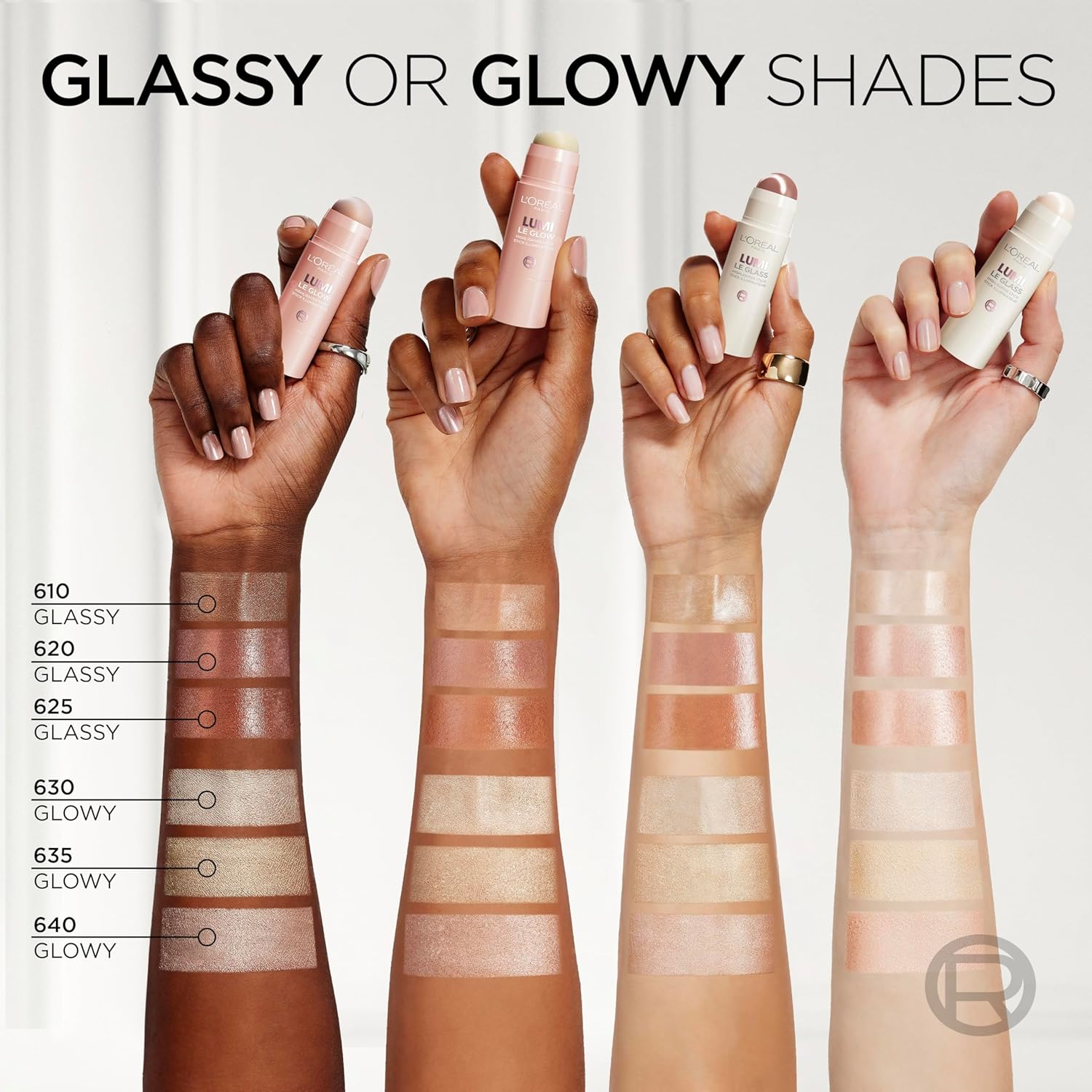 L'Oreal Paris True Match Lumi Le Glass Highlighter Stick, Reflective, Translucent, Glassy Highlighter for Face and Body, 610 Glassy Pearl Eclat, 0.17 Oz - Image 5