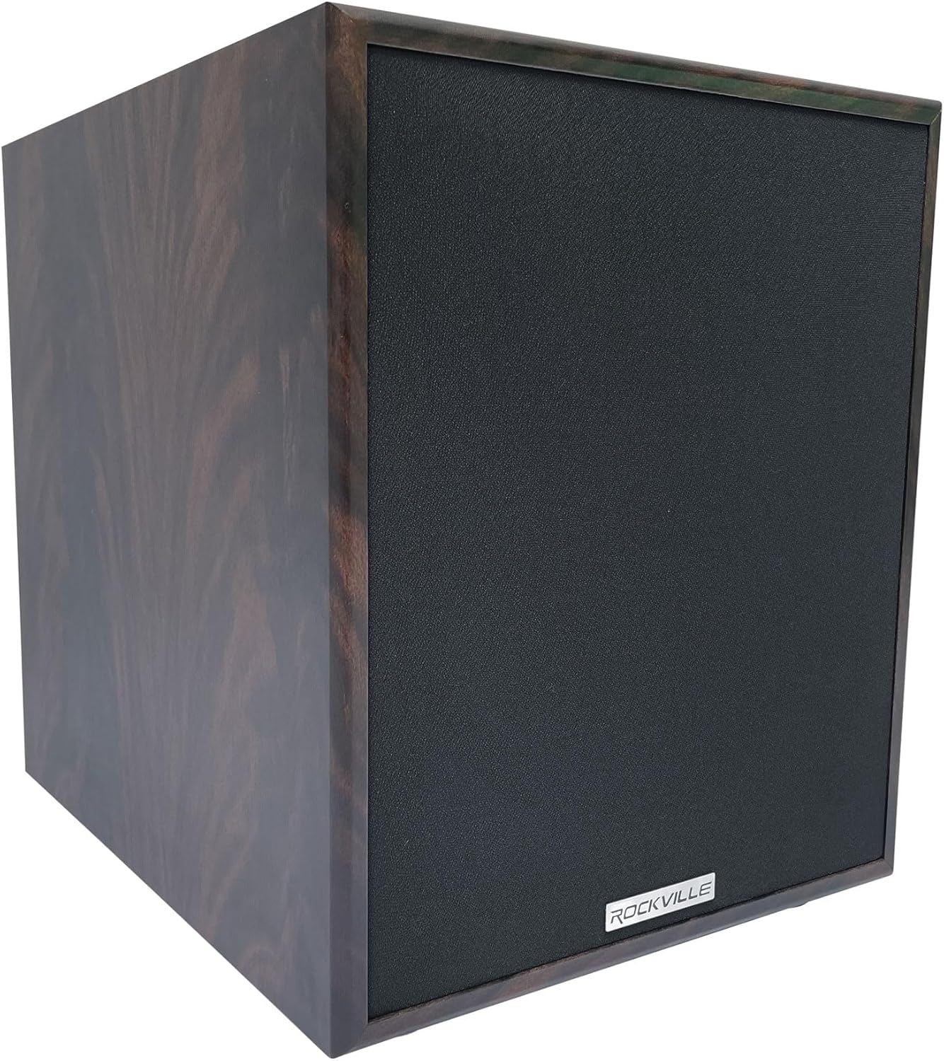 Rockville Rock Shaker 10 Dark Wood 600W 10" Powered Home Theater Subwoofer, Class-D Amp, Adjustable Crossover, for Movies and Music
