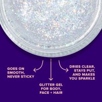 UNICORN SNOT Holographic Face Glitter & Body Glitter Gel: Glitter Makeup, Hair Glitter, Festival Rave and Anime Cosplay, Halloween Costume Makeup - Vegan & Cruelty Free, 1.7 oz Silver Glitter (Disco) - Image 3