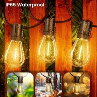Torkase 50FT Outdoor String Lights LED, S14 Shatterproof Bulbs (15+1), Waterproof Dimmable Patio Lights for Backyard, Porch, Garden - Connectable Commercial Grade - Image 4