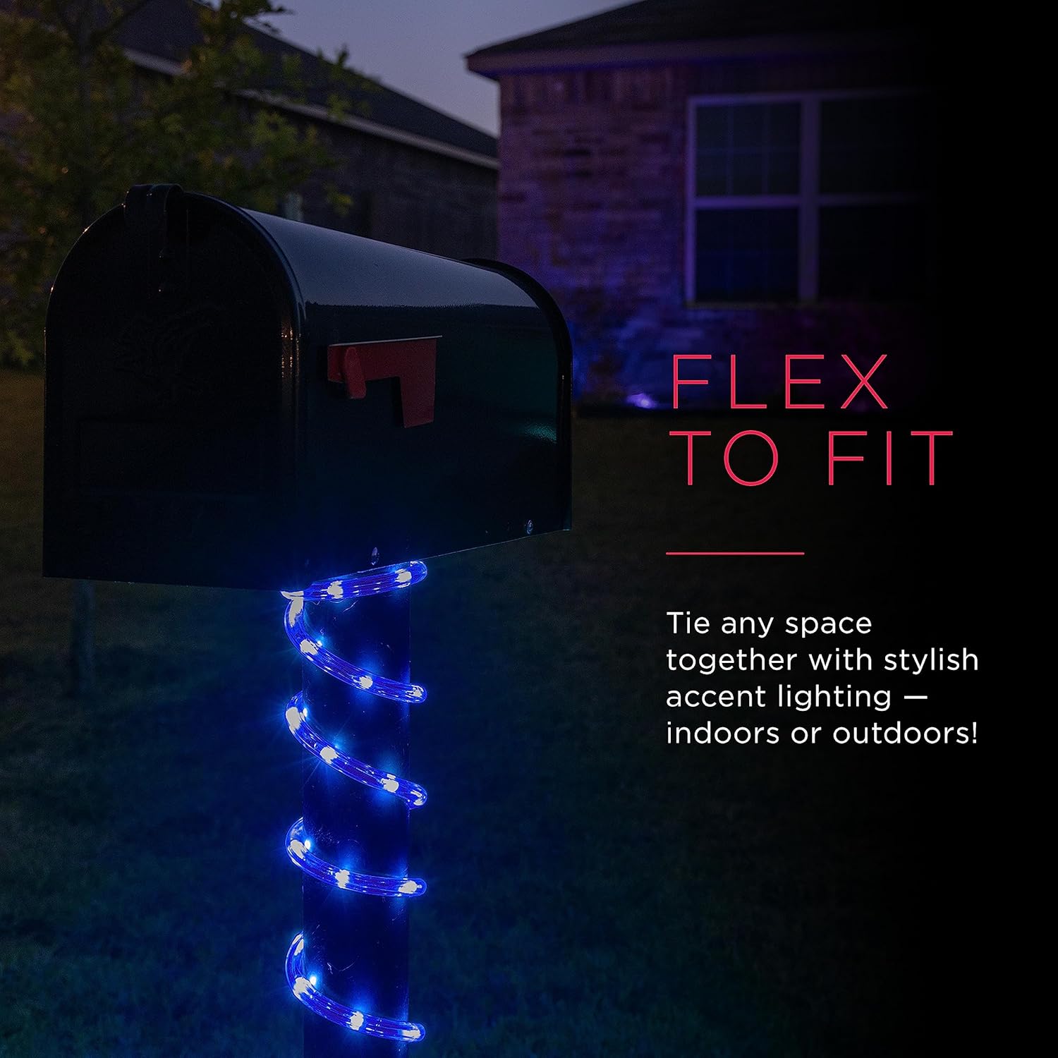 UltraPro LED Rope Lights, 25ft Premium Smoke Black Rope, Color Changing Light, RGB, Indoor/Outdoor, Discreet, Elegant, Flexible, Linkable, Durable, Rope Lights Outdoor, 63244 - Image 3