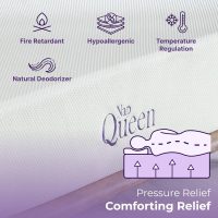 NapQueen 10 Inch Queen Size Mattress, Bamboo Charcoal Memory Foam Mattress, Bed in a Box, White - Image 8