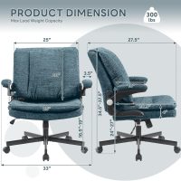 Criss Cross Legged Office Chair with Flip-Up Back (Dark Green) - Image 2