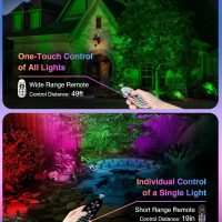 SUNVIE RGBW Halloween Spotlight Outdoor Color Changing Landscape Lighting 12W LED Spot Lights Outdoor with Remote Control 120V Waterproof Colored Spotlights for Outside House Garden Tree, 6 Pack - Image 5