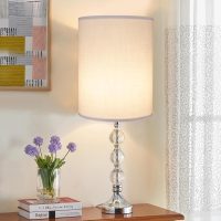 Tall Lamp Shades Set of 2, Drum Lampshade for Table Lamps Floor Lamp, 10" Top X 10" Bottom X 13" High White Large Line Fabric Lamp Shades, Easy Assembly Replacement Lampshades - Image 2