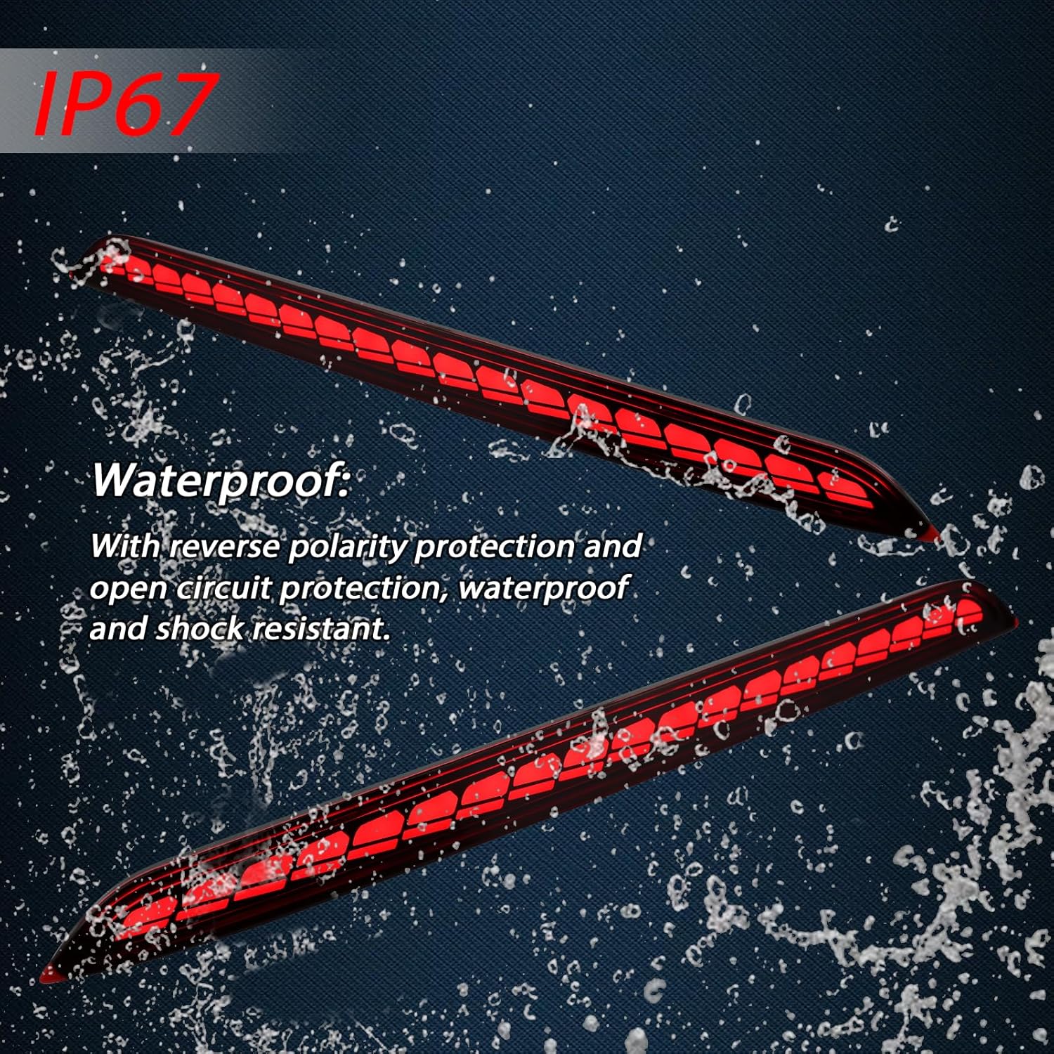 Red Lens LED Rear Reflector Bumper Fog DRL Tail Brake Light Assembly Compatible With Cadillac CT5 2020-2023 Sequential Turn Signal Feature Plug and Play (RED STYLE) - Image 4