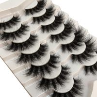Pooplunch False Eyelashes Faux Mink Lashes Cat-Eye Look 18MM Wispy Long 8D Volume Fake Eyelash Strips 7 Pairs Pack - Image 8