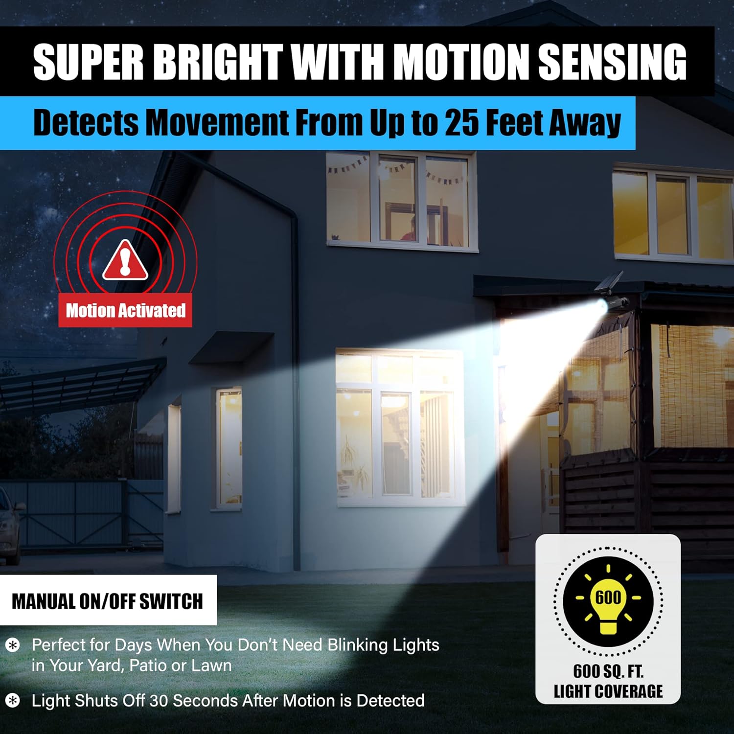 Bell+Howell Bionic Spotlight Motion Solar Spot Lights Outdoor Waterproof, Landscape Light, Outdoor Solar Yard Lighting Weather Resistant, Super Bright LED Lights, for Garden, Lawn As Seen On TV - Image 5