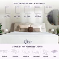 NapQueen 10 Inch Queen Size Mattress, Bamboo Charcoal Memory Foam Mattress, Bed in a Box, White - Image 3