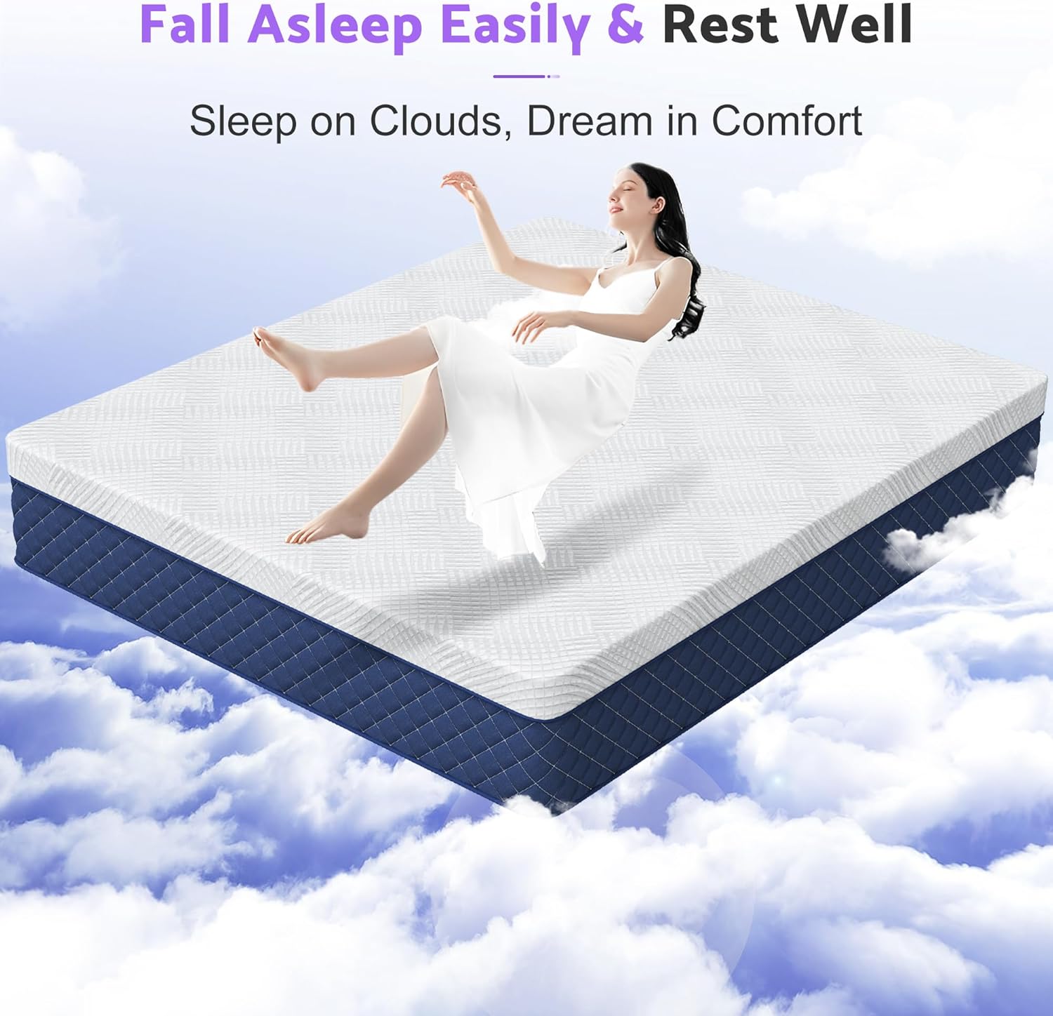 Queen Mattresses, 12 Inch Hybrid Queen Mattress in a Box, Memory Foam and Individual Pocket Spring Breathable Comfort for Sleep Supportive and Pressure Relief, CertiPUR-US, 60"*80"*12" - Image 4