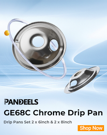 GE68C Chrome Burner Drip Pan Bowls