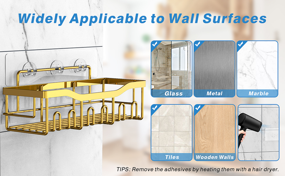 Bathroom Shower Shelf for Inside Shower,Widely Applicable to Most Wall Surfaces