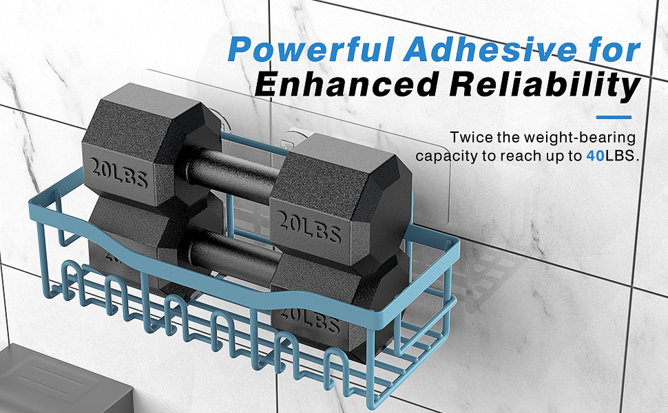 Shower Shelves,Powerful Adhesive for Enhance Reliability,weight-bearing capacity reach up to 40LBS